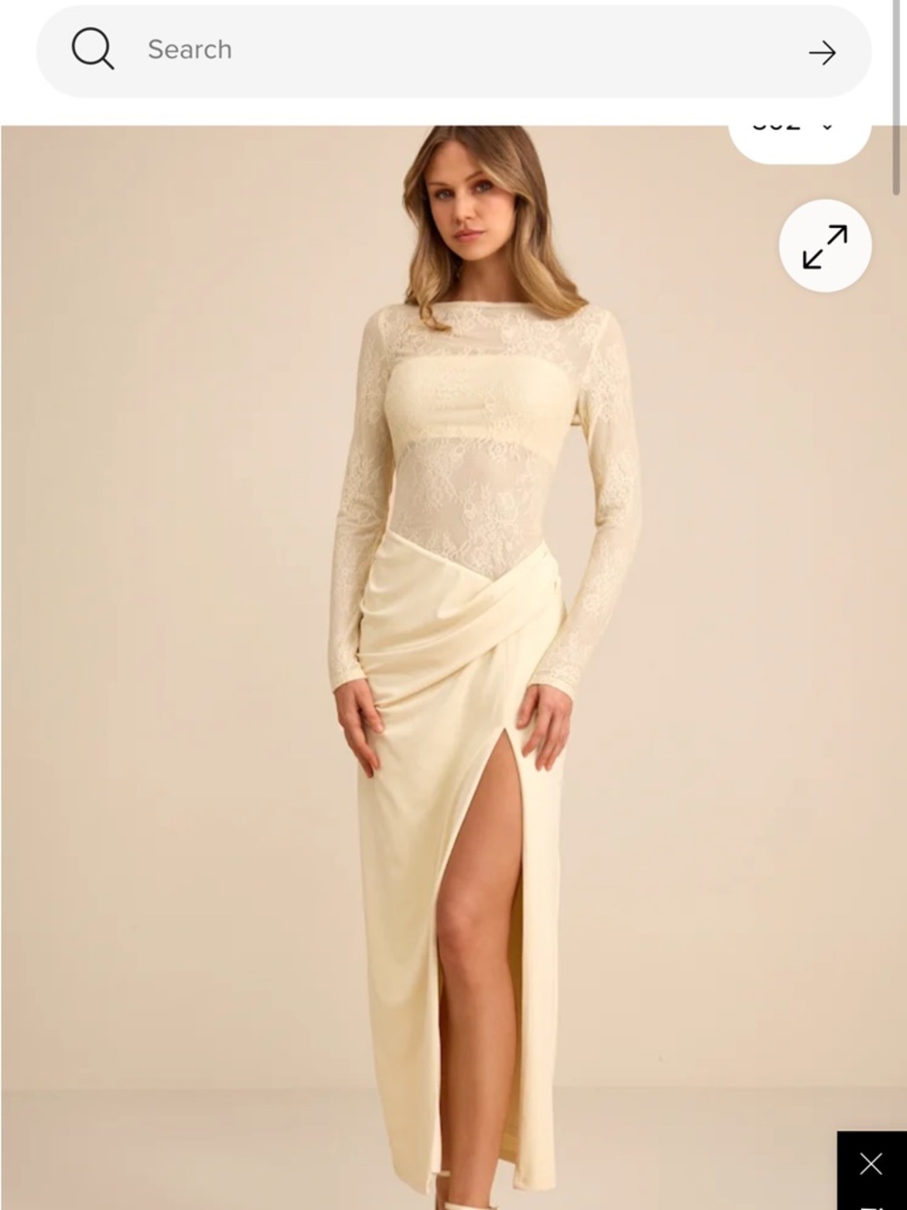 Lulu’s Nadina Pale Yellow Lace Long Sleeve Maxi Dress